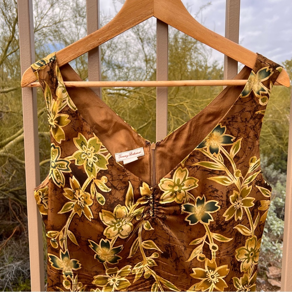 Tommy Bahama Brown Floral Sleeveless Dress